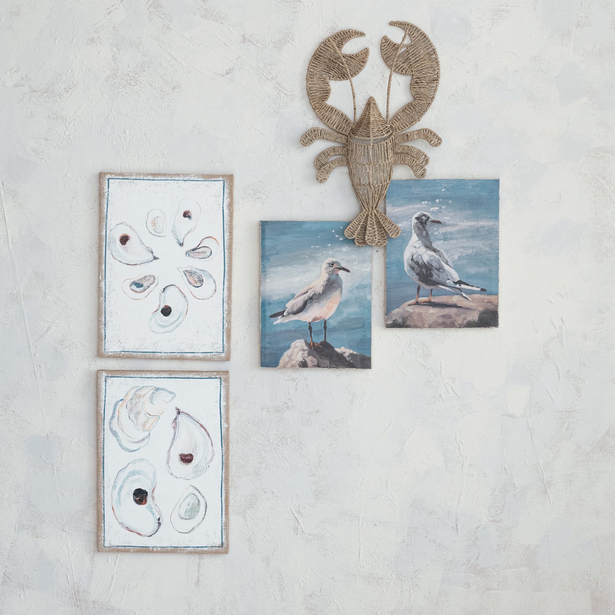 Hello Honey 17.75" Coastal Catch Natural Seagrass Lobster Wall Décor